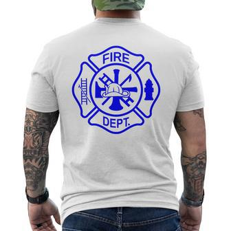 International Firefighters Day Fire Department Maltese Cross Men's T-shirt Back Print - Monsterry CA