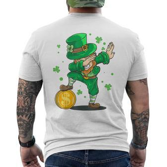 Irish St Patrick Day Dabbing Leprechaun Kid Toddler Boy Men's T-shirt Back Print - Seseable