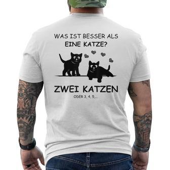 Was Ist Besser Als Eine Katze Two Cats T-Shirt mit Rückendruck - Seseable