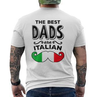 Italian Dad Cool Father's Day Mustache Flag Mens Back Print T-shirt | Mazezy