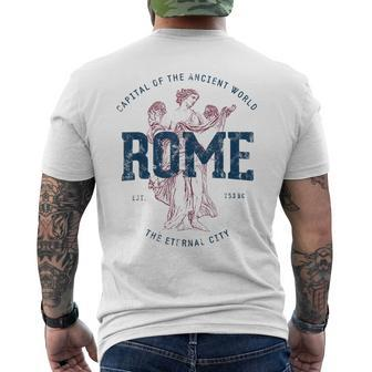 Italy Vacation Souvenir Vintage Rome Men's T-shirt Back Print - Monsterry