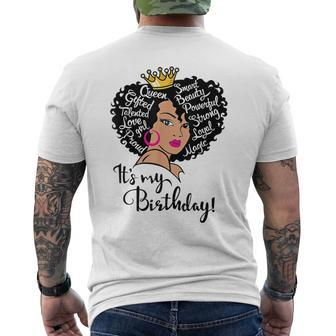 Its My Birthday Melanin Afro African American Girls Women Men's T-shirt Back Print - Seseable