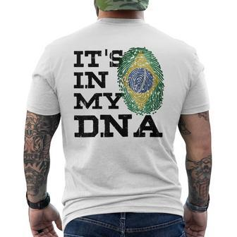 It's In My Dna Brazilian I Love Brazil Flag Men's T-shirt Back Print - Monsterry AU