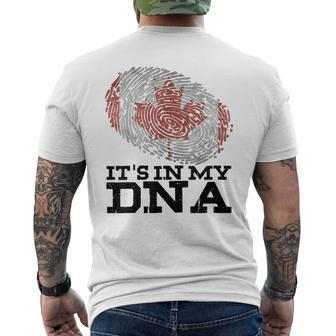 It's In My Dna Canadian Canada Flag Hockey Fan Men's T-shirt Back Print - Monsterry