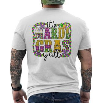 It's Mardi Gras Y'all Parade Festival Beads Mask Feathers Men's T-shirt Back Print | Mazezy AU