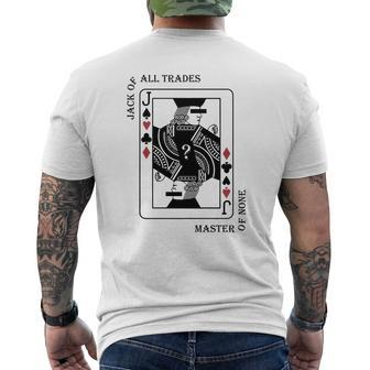 Jack Of All Trades Master Of None Mens Back Print T-shirt - Thegiftio UK