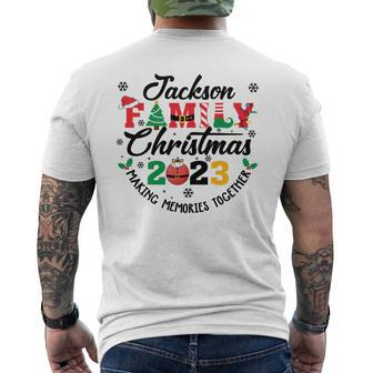 Jackson Family Name Christmas Matching Surname Xmas Men's T-shirt Back Print - Seseable