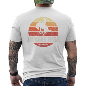Jackson Hole Wy Vintage Country Western Retro Men's T-shirt Back Print - Monsterry UK