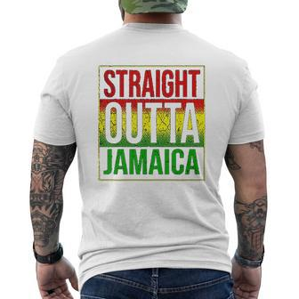 Jamaica Straight Outta Jamaica Rasta Mens Back Print T-shirt - Seseable