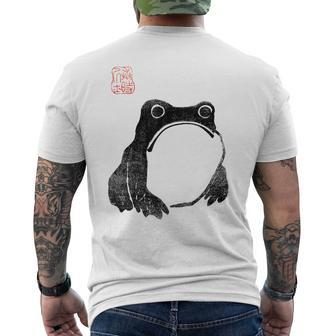 Japanese Grumpy Frog Toad Unimpressed Animal Chubby Men's T-shirt Back Print - Monsterry DE