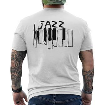 Jazz Lovers Jazz Piano Keys For Music Men's T-shirt Back Print - Monsterry AU