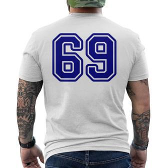 Jersey 69 Navy Blue Sports Team Jersey Number 69 Men's T-shirt Back Print - Monsterry CA