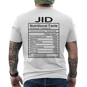 Jid Grandpa Jid Nutritional Facts Mens Back Print T-shirt - Thegiftio UK