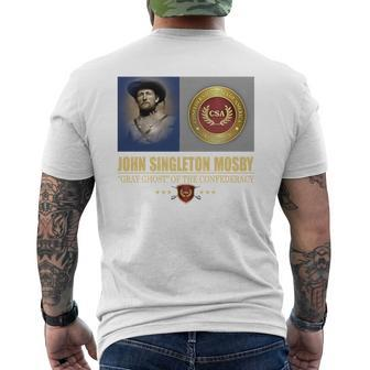 John Singleton Mosby Gray Ghost Of The Confederacy Mens Back Print T-shirt - Thegiftio UK