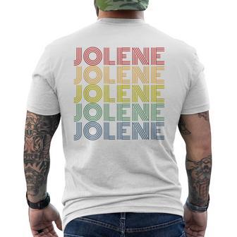 Jolene Retro Wordmark Pattern Vintage Style Men's T-shirt Back Print - Monsterry