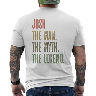 Josh The Man The Myth The Legend Boys Name Men's T-shirt Back Print - Seseable