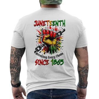 Junenth Breaking Every Chain Since 1865 Black History Men's T-shirt Back Print - Monsterry DE
