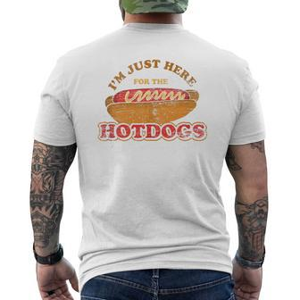 Im Just Here For The Hot Dogs Foodie Weiner Hot Dog Men's T-shirt Back Print - Monsterry
