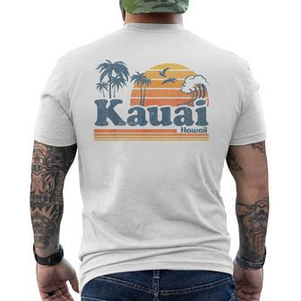 Kauai Hawaii Vintage Beach Summer Surfing 70S Retro Hawaiian Men's T-shirt Back Print - Monsterry DE