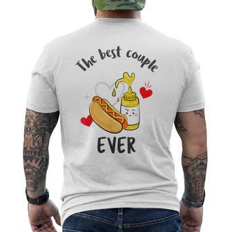 Kawaii Cute Hotdog And Mustard For Fast Food Classic Men's T-shirt Back Print - Monsterry AU