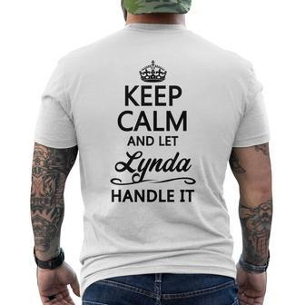 Keep Calm And Let Lynda Handle It Name Men's T-shirt Back Print - Seseable