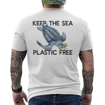 Keep The Sea Plastic Free Turtle With Bag Protect Earth Meme Men's T-shirt Back Print - Monsterry DE