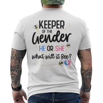 Keeper Of Gender Reveal What Will It Bee Men's T-shirt Back Print - Seseable