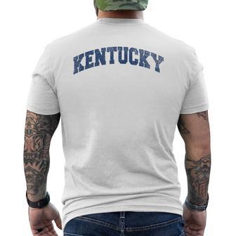 Kentucky Varsity Style Vintage Grey Men's T-shirt Back Print - Monsterry