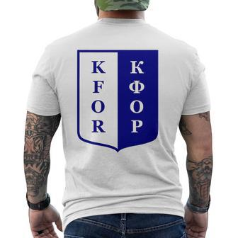 Kfor Kosovo Peacekeeping Veteran Mens Back Print T-shirt | Mazezy