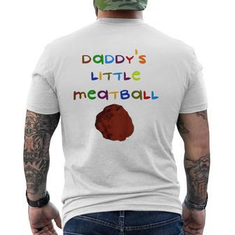 Kids Daddy's Little Meatball Kids Italian Cute Saying Quote Mens Back Print T-shirt | Mazezy
