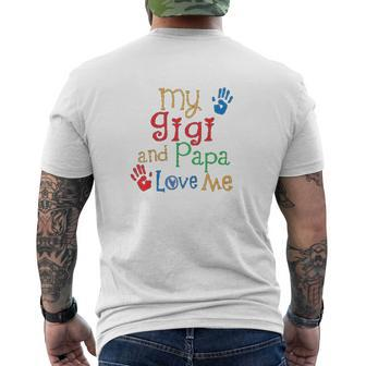 Kids Gigi And Papa Love Me For Grandkids Mens Back Print T-shirt | Seseable CA
