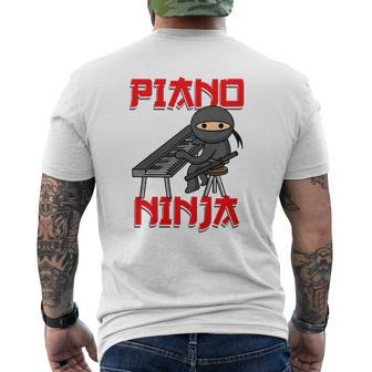 Kids Piano Ninja Keyboard Player Pianist T-Shirt Mens Back Print T-shirt - Thegiftio UK