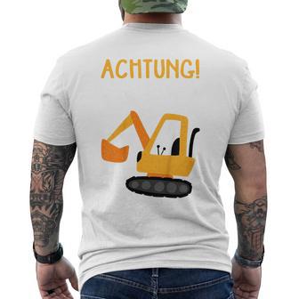 Kinder Achtung Ich Bin 3 For 3 Geburtstag Baustelle Blue T-Shirt mit Rückendruck - Seseable