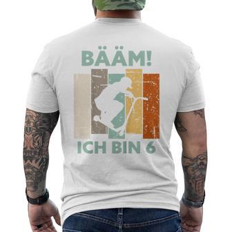 Kinder Bääm Ich Bin 6 Sechs Jahre Junge 6Th Birthday Scooter T-Shirt mit Rückendruck - Seseable