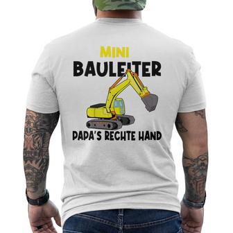 Kinder Kinder Bauherr Jungs Junge Papa's Rechte Hand Mini Bauleiter T-Shirt mit Rückendruck - Geschenkecke