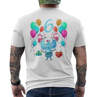 Kinder Geburtstags 6 Jahre Monster Geburtstag T-Shirt mit Rückendruck - Geschenkecke