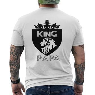 King Papa Dad King Mens Back Print T-shirt | Mazezy