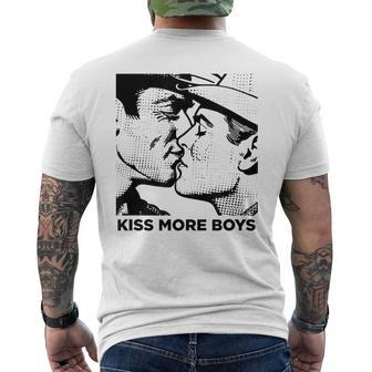 Kiss More Boys Gay Cowboys Kissing For Gay Pride Men's T-shirt Back Print - Seseable