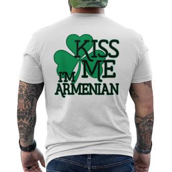 Kiss Me I'm Armenian St Patrick's Day T Men's T-shirt Back Print - Monsterry UK