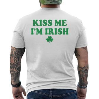 Kiss Me I'm Irish Saint Patrick Day Men's T-shirt Back Print - Thegiftio UK