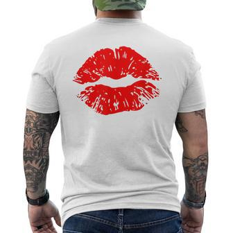 Kiss Red Lipstick Kiss Men's T-shirt Back Print - Thegiftio UK