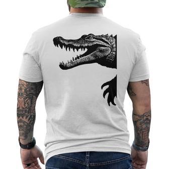 Krokodil Silhouette Mit Kralle Fun Mitgebsel Füratertag T-Shirt mit Rückendruck - Geschenkecke