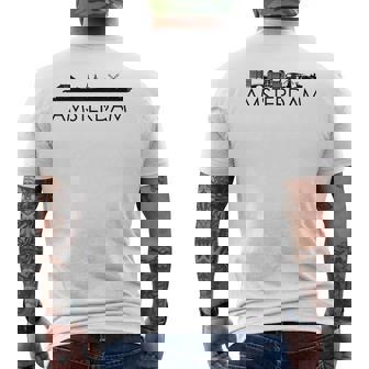 La Ciudad De Ámsterdam Skyline Silhouette Holland Amsterdam Camiseta Hombre Estampado Espalda - Regaloses