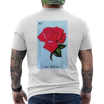 La Rosa Card Mexican Lottery Card Men's T-shirt Back Print - Monsterry