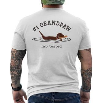 Lab Dad Chocolate Labrador Retriever Dog 1 Grandpaw Men's T-shirt Back Print - Monsterry