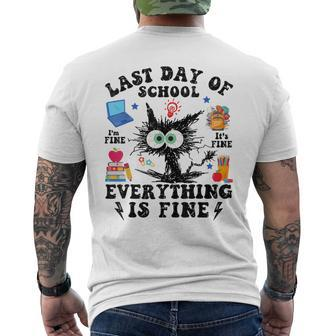 Last Day Of School-End Of School Year-I Survived Cat Men's T-shirt Back Print | Mazezy DE