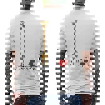 Latido Del Corazón De La Jirafa Amante De La Jirafa Del Camiseta Hombre Estampado Espalda - Regaloses