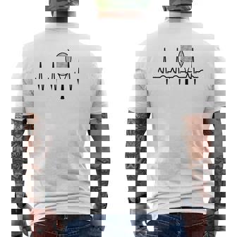 Latido Del Corazón Del Tenista Raqueta De Tenis Regalo De Camiseta Hombre Estampado Espalda - Regaloses
