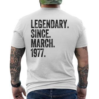 Legendary Since March 1977 Men's T-shirt Back Print | Mazezy
