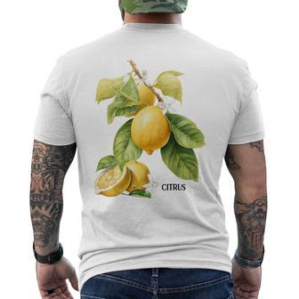 Lemon Fruit Citrus Botanical Cottagecore Aesthetic Gardening Men's T-shirt Back Print - Monsterry